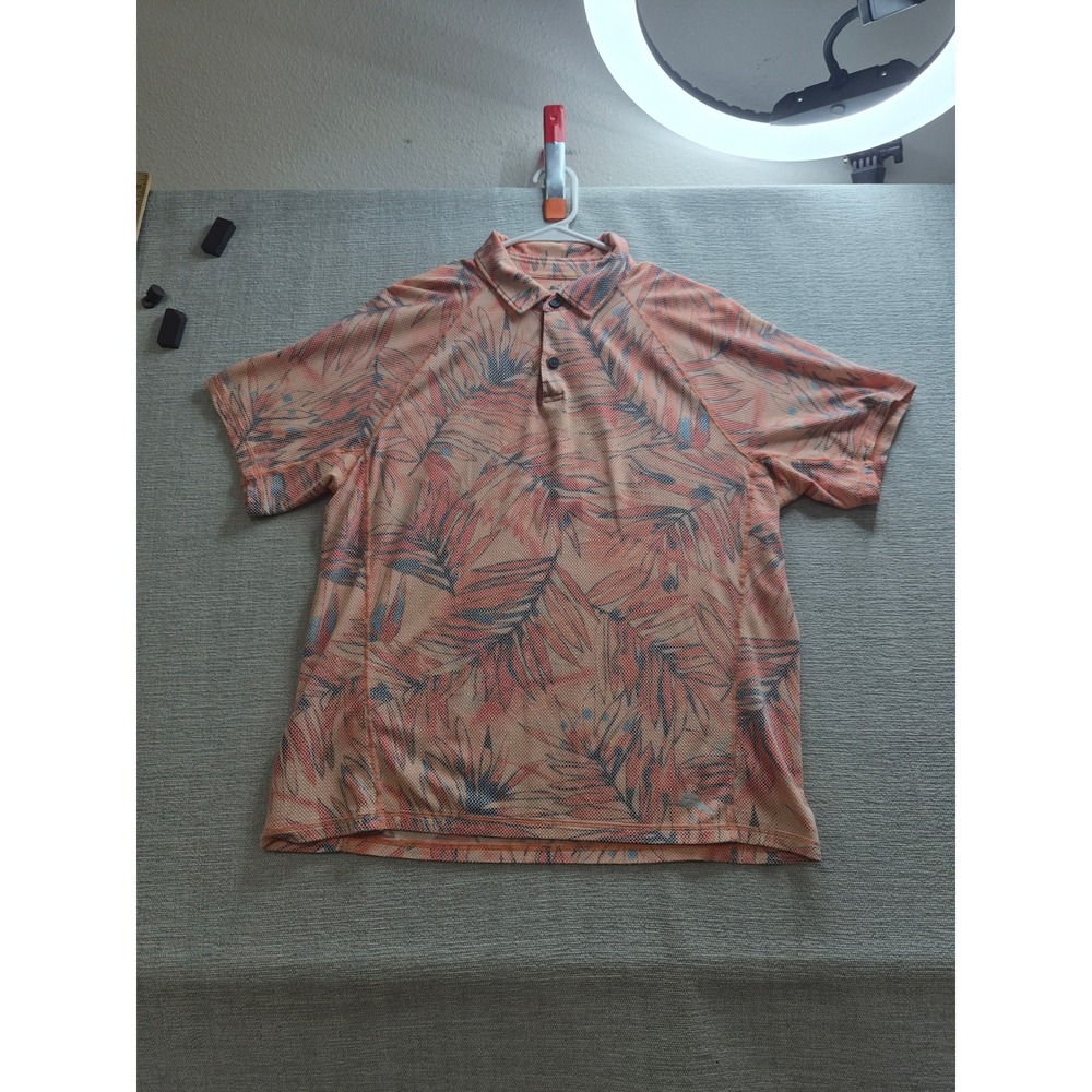 Tommy Bahama Islandzone Polo Shirt Mens Medium Multicolor Tropical Print Golf